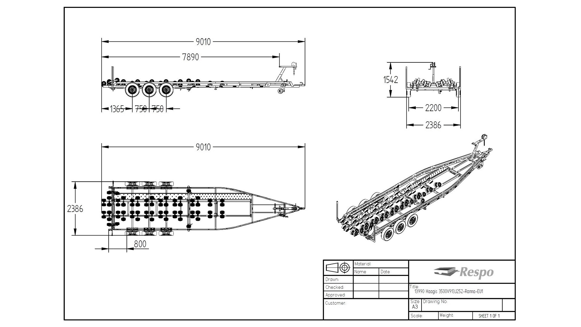 5000V913 Multiroller Портовий причіп Heavy