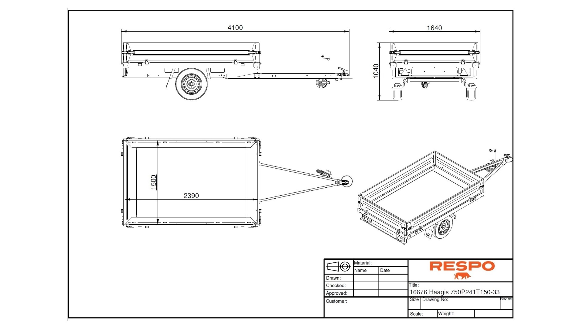 750P241T150 PLH Платформний причіп